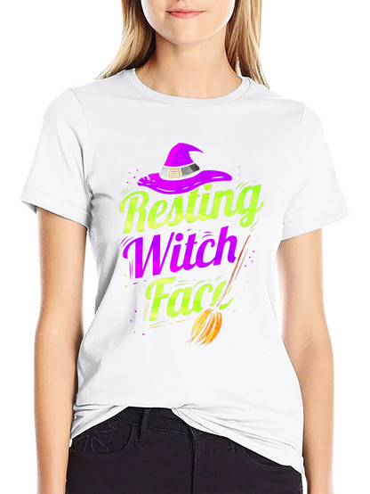 Resting Witch Face T-Shirt - Halloween Apparel