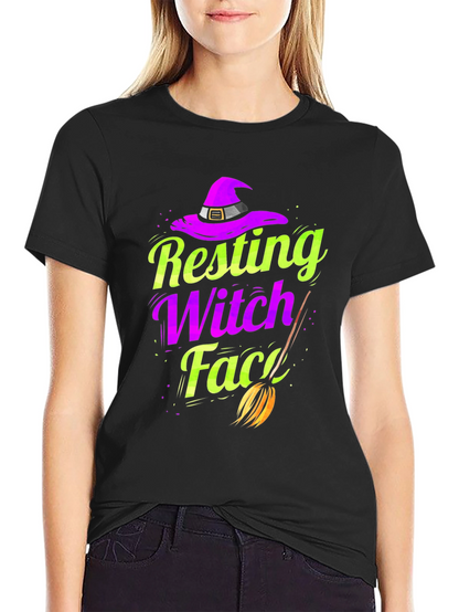 Resting Witch Face T-Shirt - Halloween Apparel