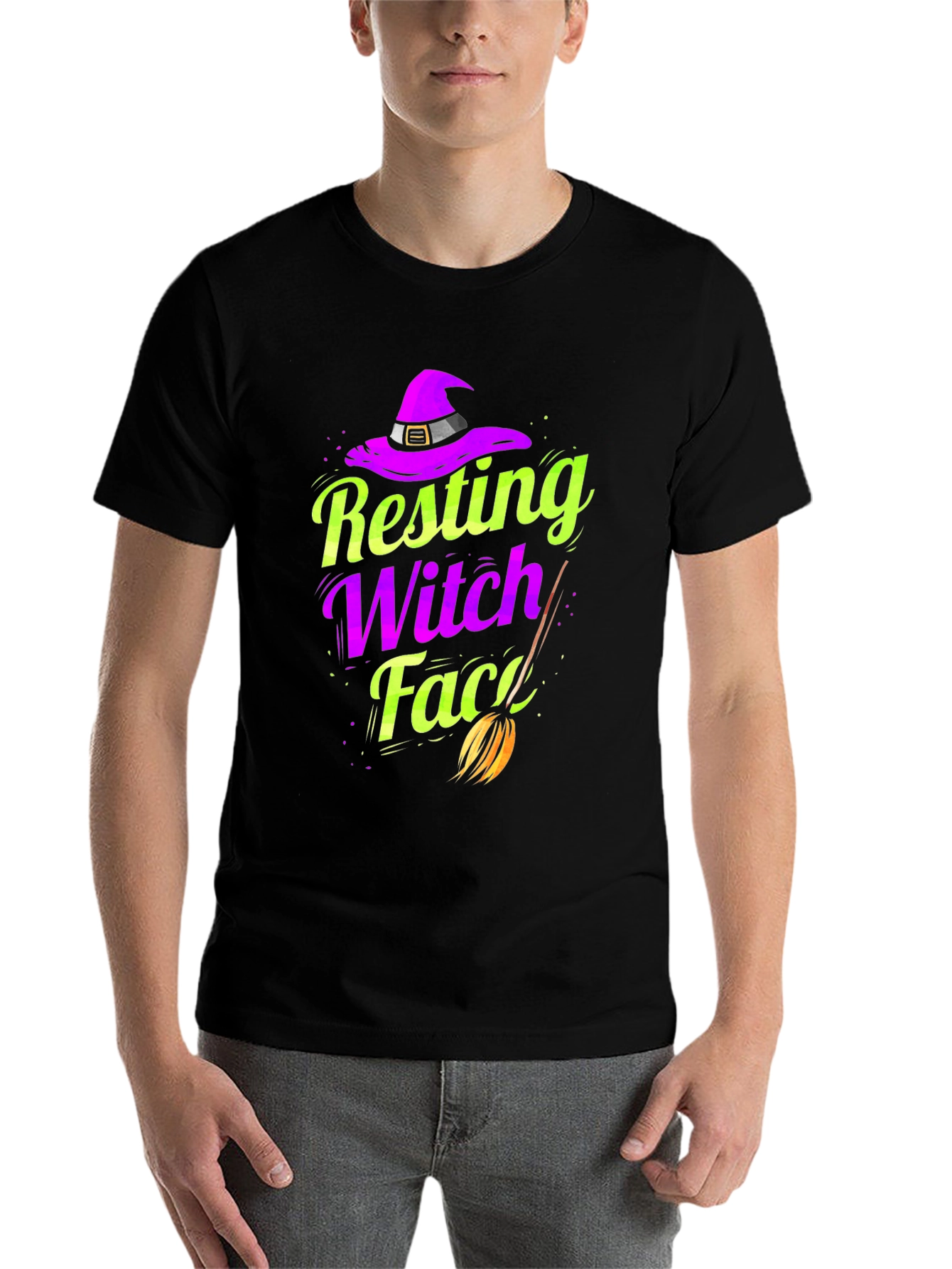 Resting Witch Face T-Shirt - Halloween Apparel