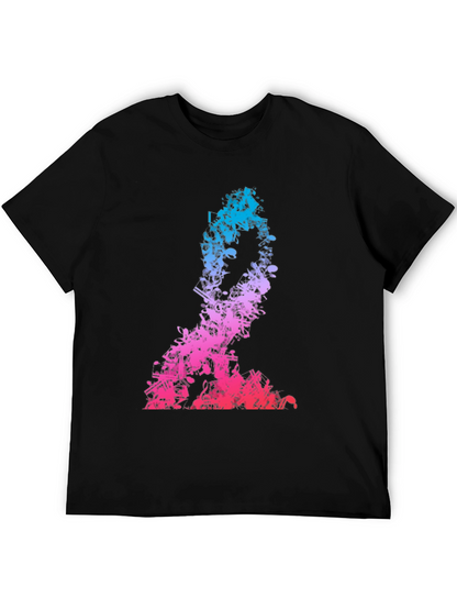 Music Notes Silhouette Mens Black T-Shirt