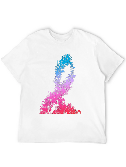 Music Notes Silhouette Mens Black T-Shirt