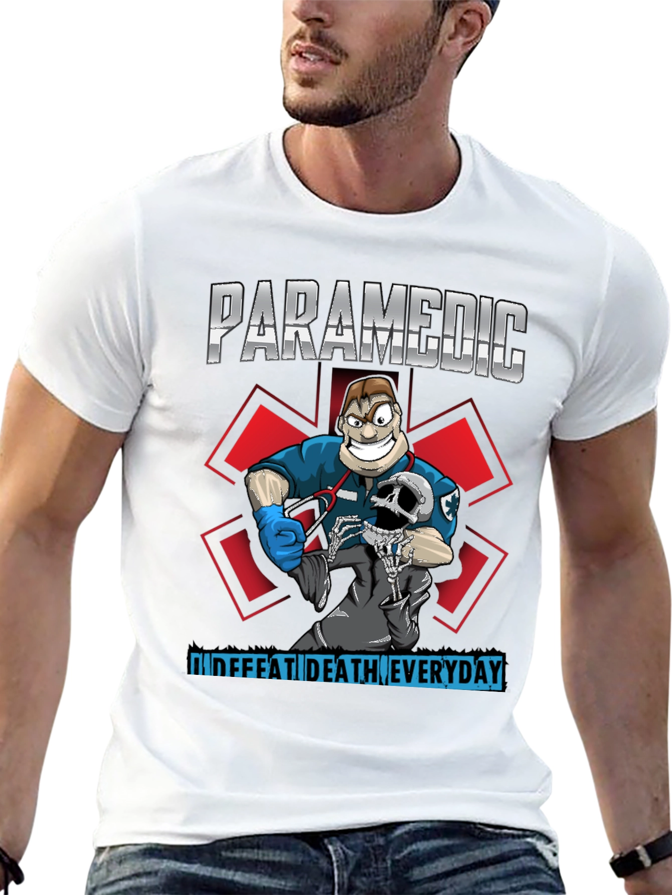 Paramedic Defeat Death Everyday T-Shirt