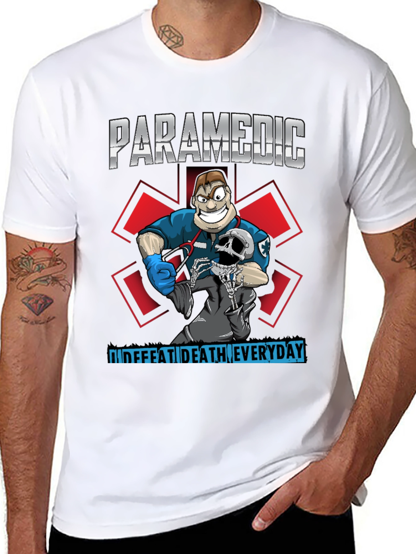 Paramedic Defeat Death Everyday T-Shirt