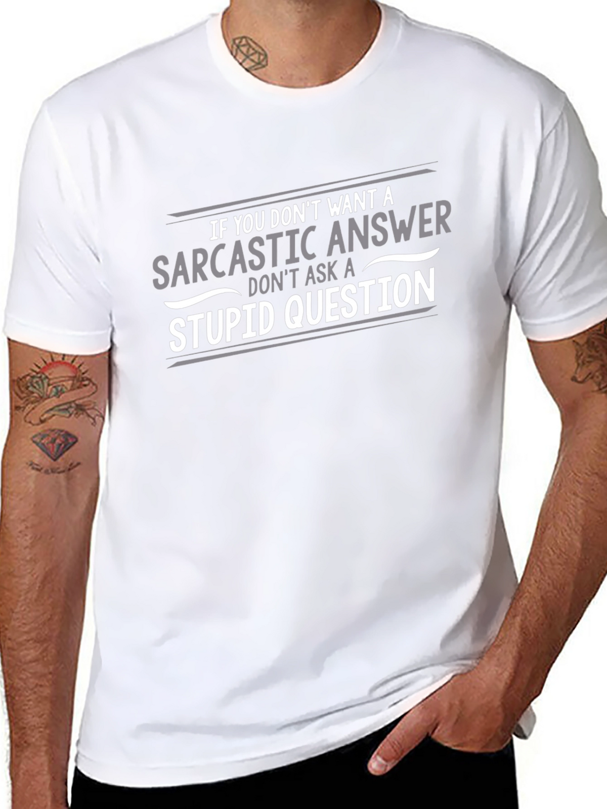 Sarcastic Answer Black T-Shirt Funny Quote Tee