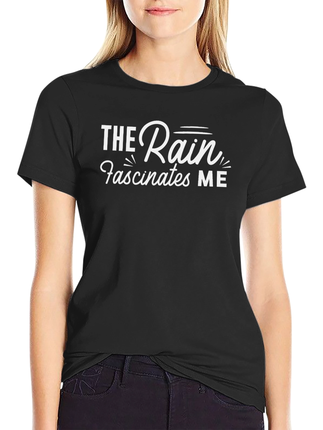 The Rain Fascinates Me Graphic Tee - Black