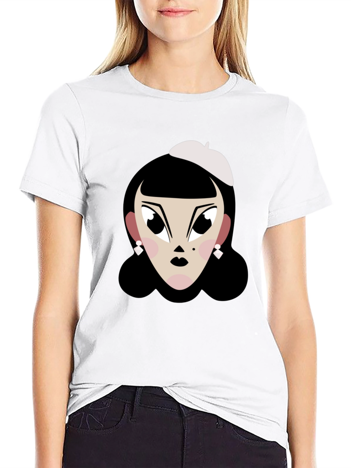 Cartoon Woman T-Shirt: Retro Chic Tee
