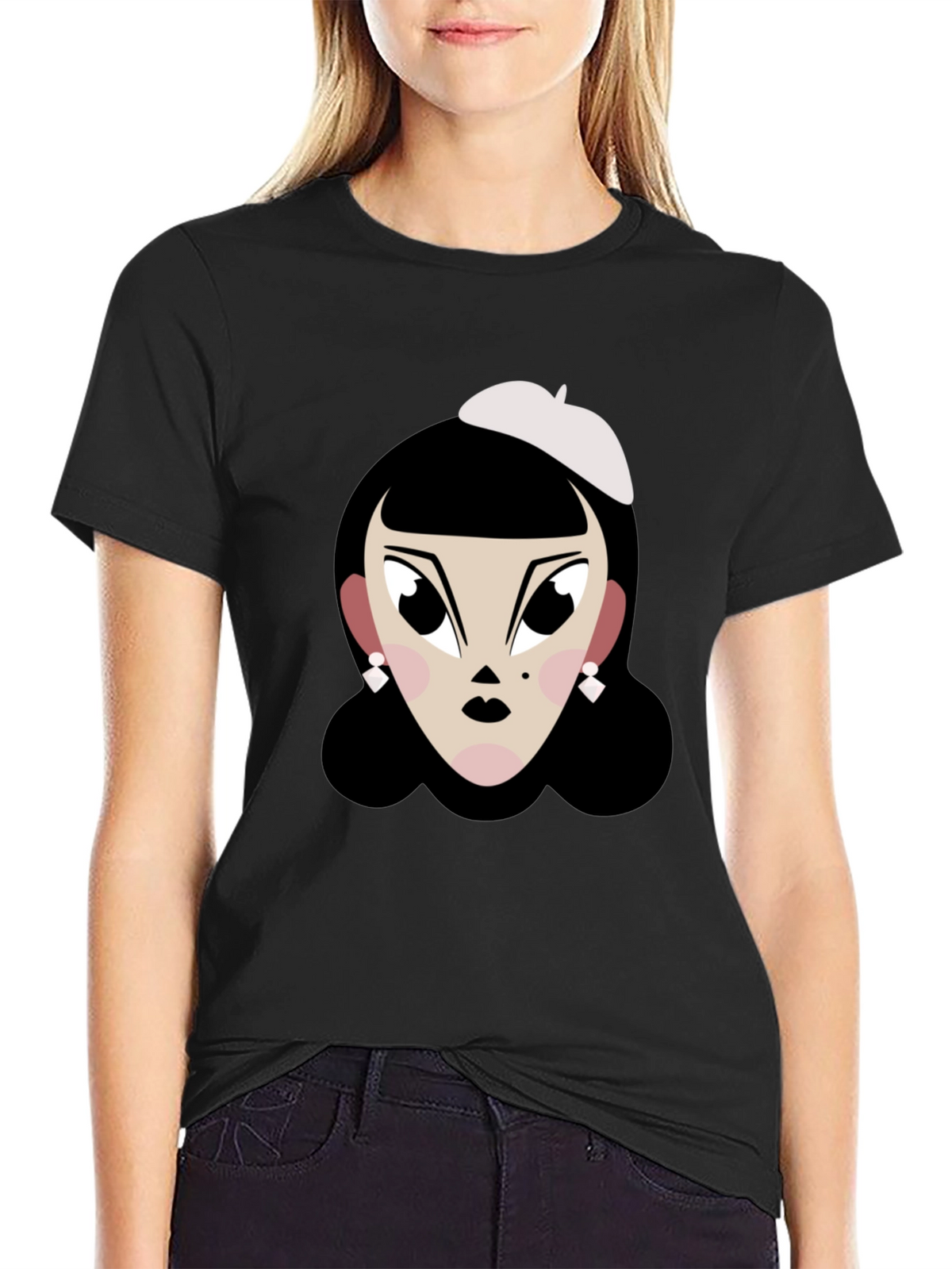 Cartoon Woman T-Shirt: Retro Chic Tee