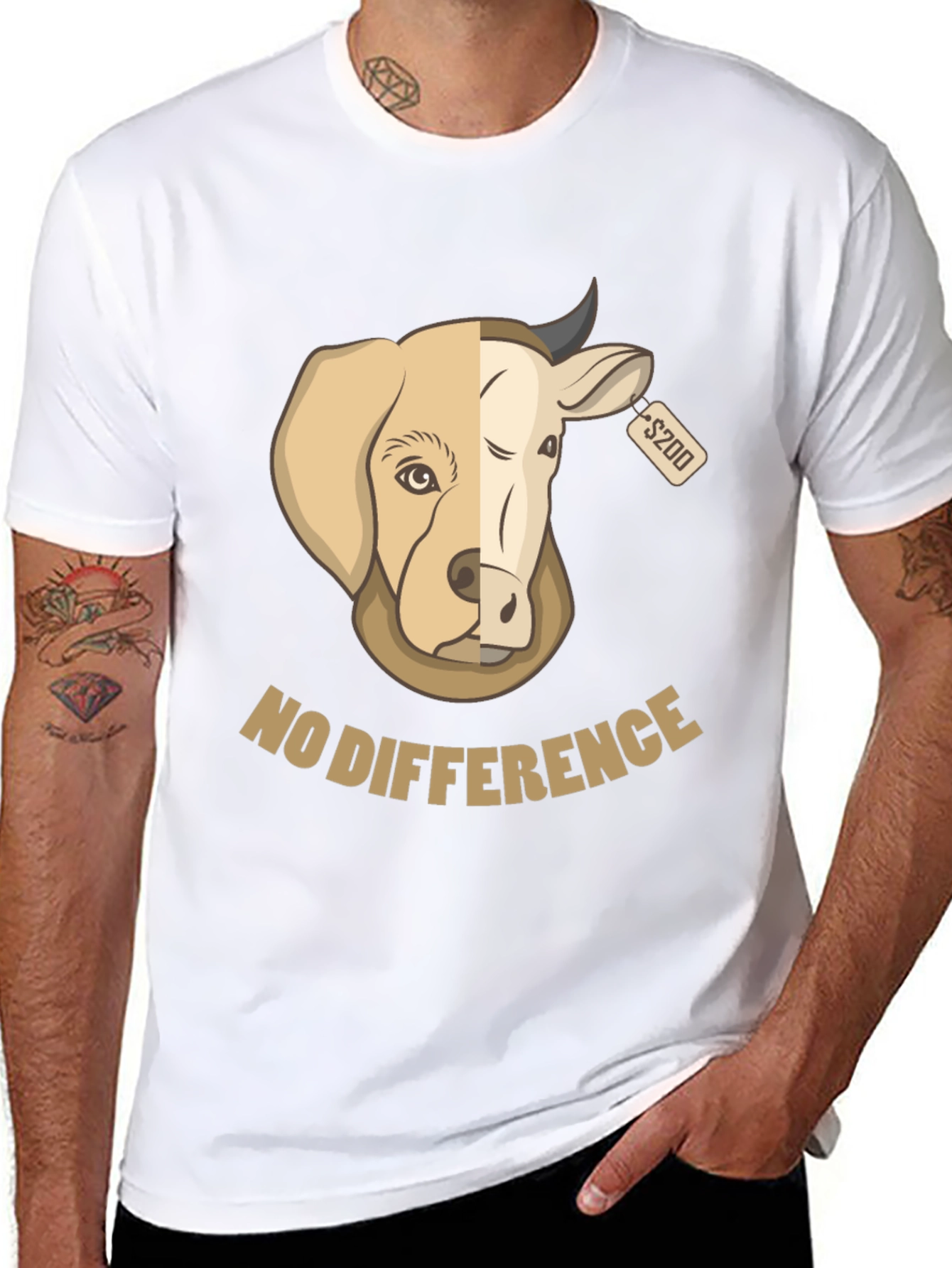 No Difference Tee: Dog Cow Graphic