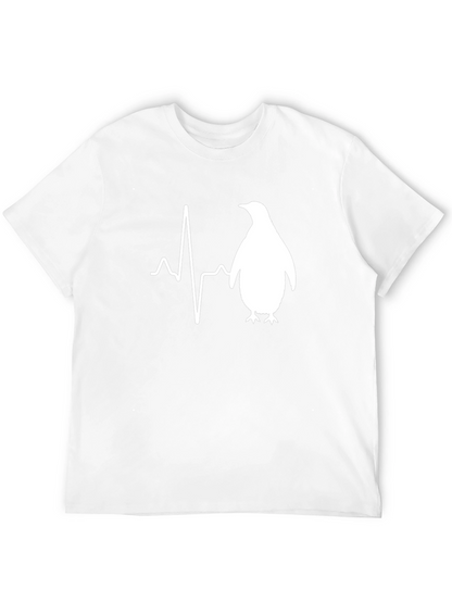 Penguin Heartbeat T-Shirt - Mens Black Graphic Tee
