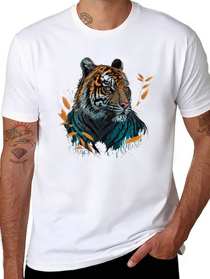 Bold Tiger Graphic T-Shirt - Stylish Crew Neck Tee