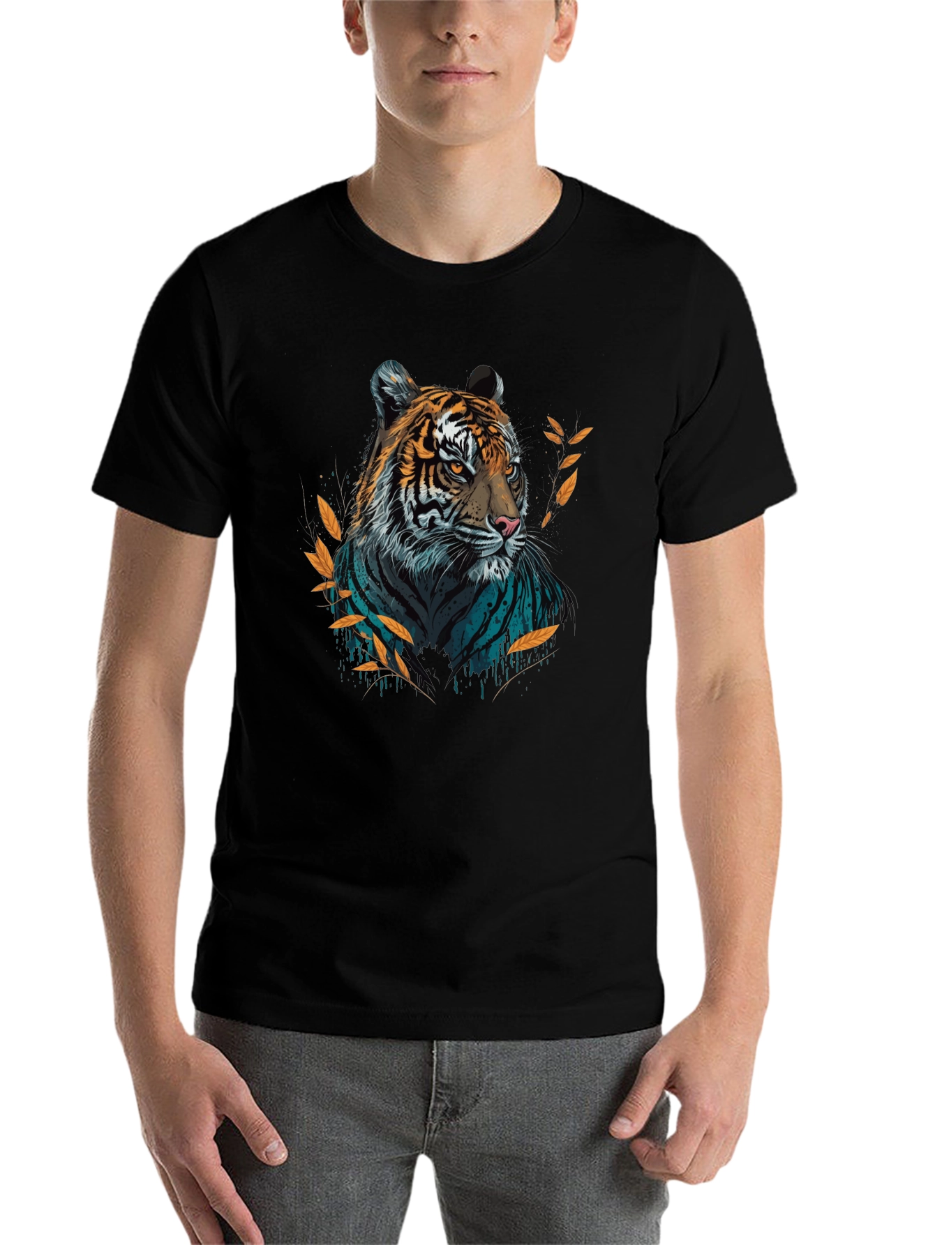 Bold Tiger Graphic T-Shirt - Stylish Crew Neck Tee