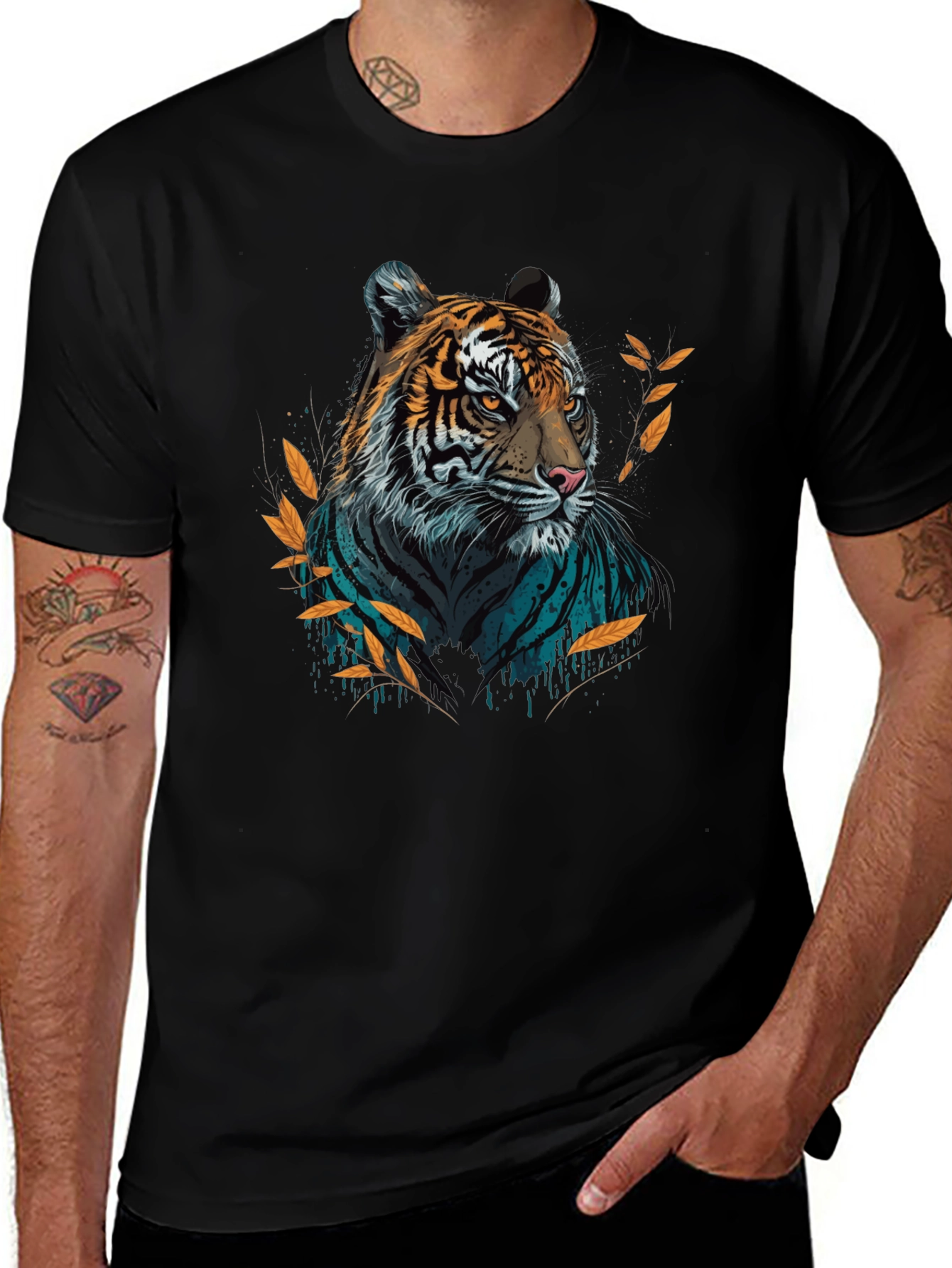 Bold Tiger Graphic T-Shirt - Stylish Crew Neck Tee