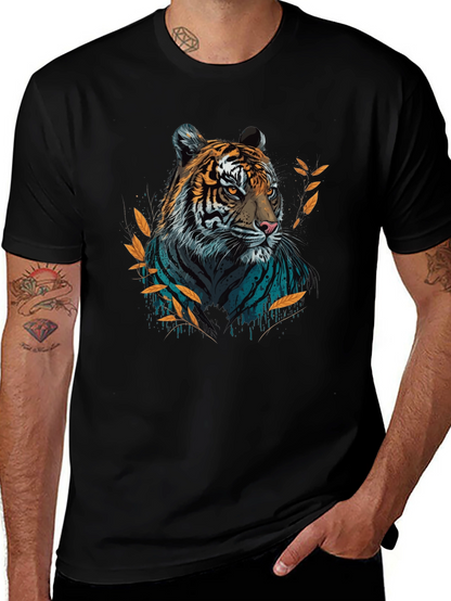 Bold Tiger Graphic T-Shirt - Stylish Crew Neck Tee