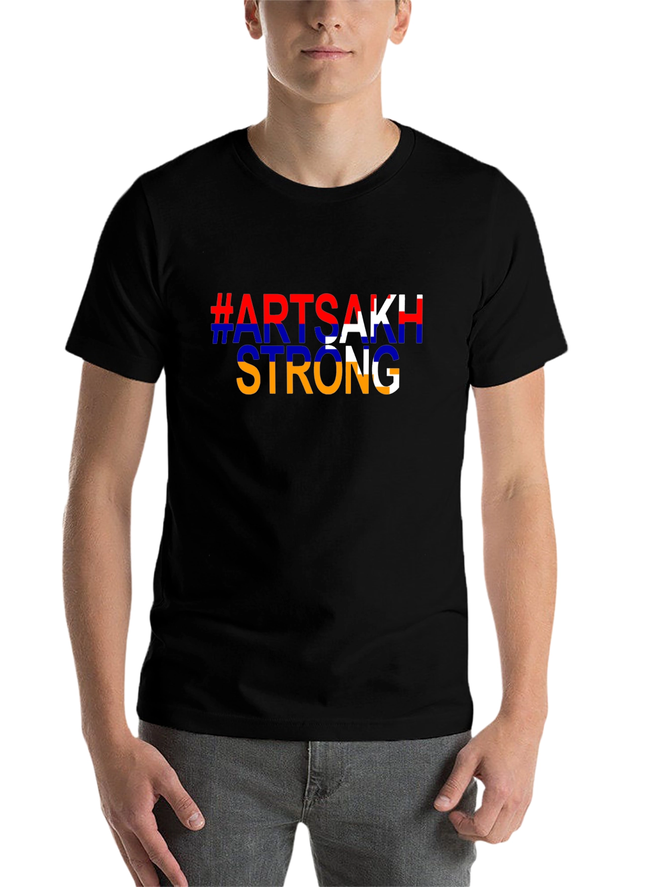 Artsakh Strong Black T-Shirt - Stand with Artsakh