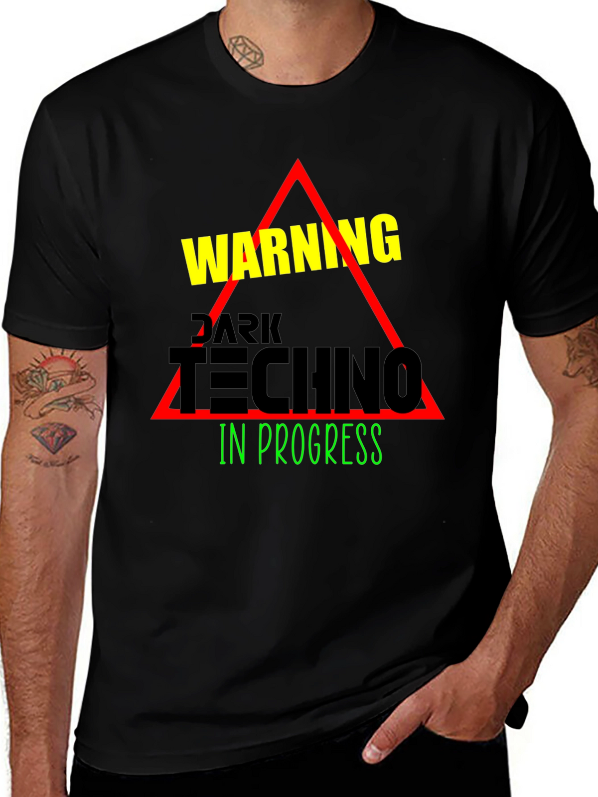 Dark Techno In Progress Graphic Tee