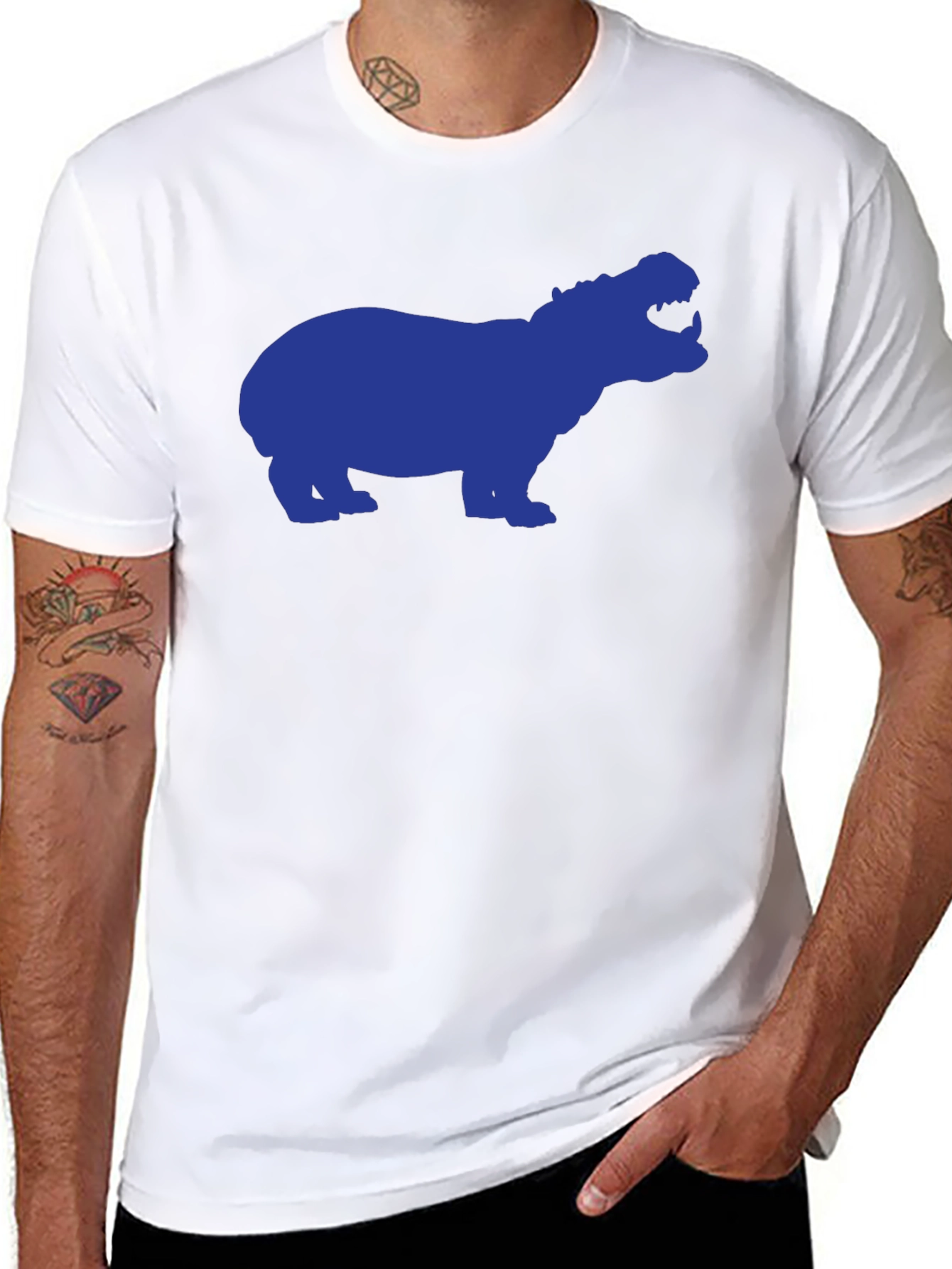 Hippo Silhouette Graphic Tee - Black
