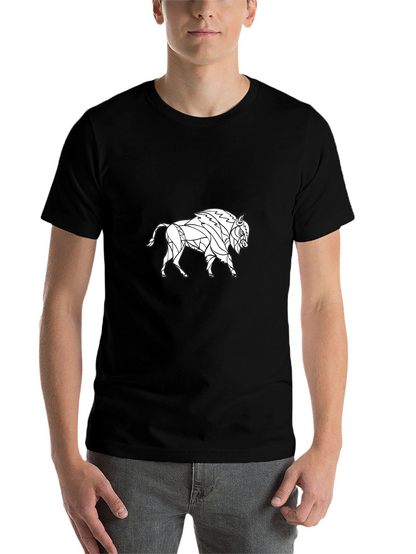Geometric Buffalo Graphic Tee - Black