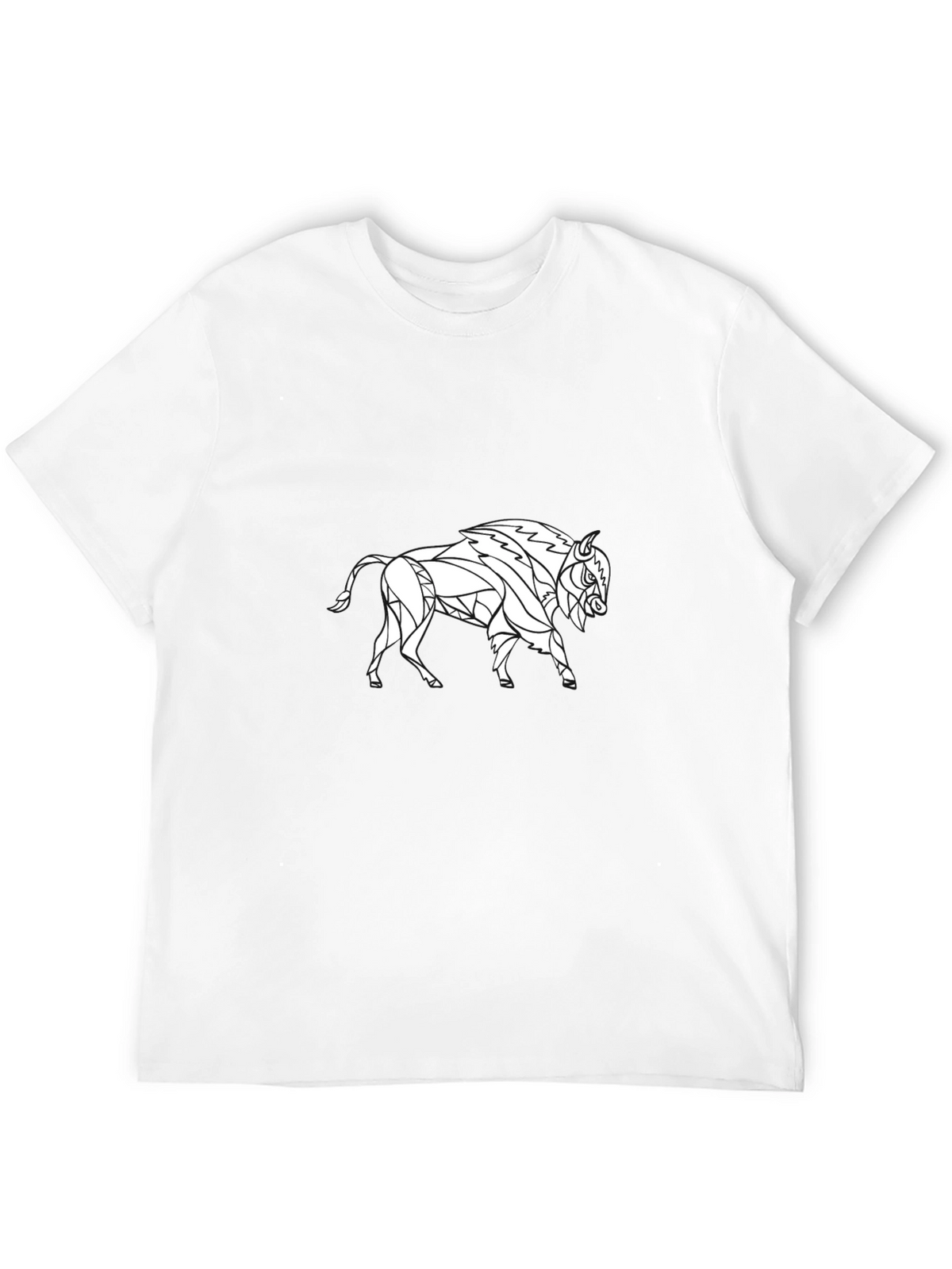Geometric Buffalo Graphic Tee - Black