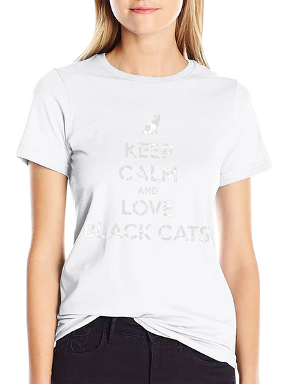 Keep Calm Black Cats T-Shirt - Soft Cotton Tee