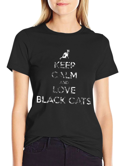 Keep Calm Black Cats T-Shirt - Soft Cotton Tee