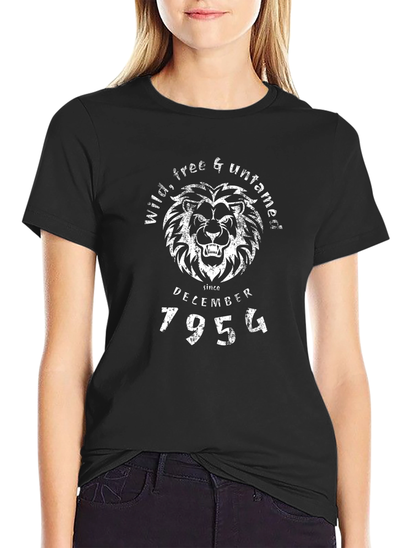 Wild Free & Untamed Lion Black T-Shirt