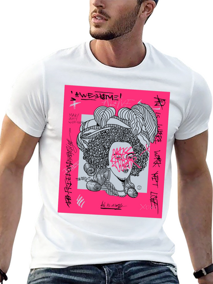 Edgy Graphic Print Tee - Unisex Black T-Shirt