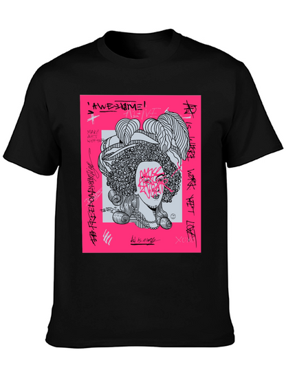 Edgy Graphic Print Tee - Unisex Black T-Shirt