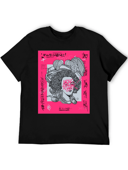 Edgy Graphic Print Tee - Unisex Black T-Shirt
