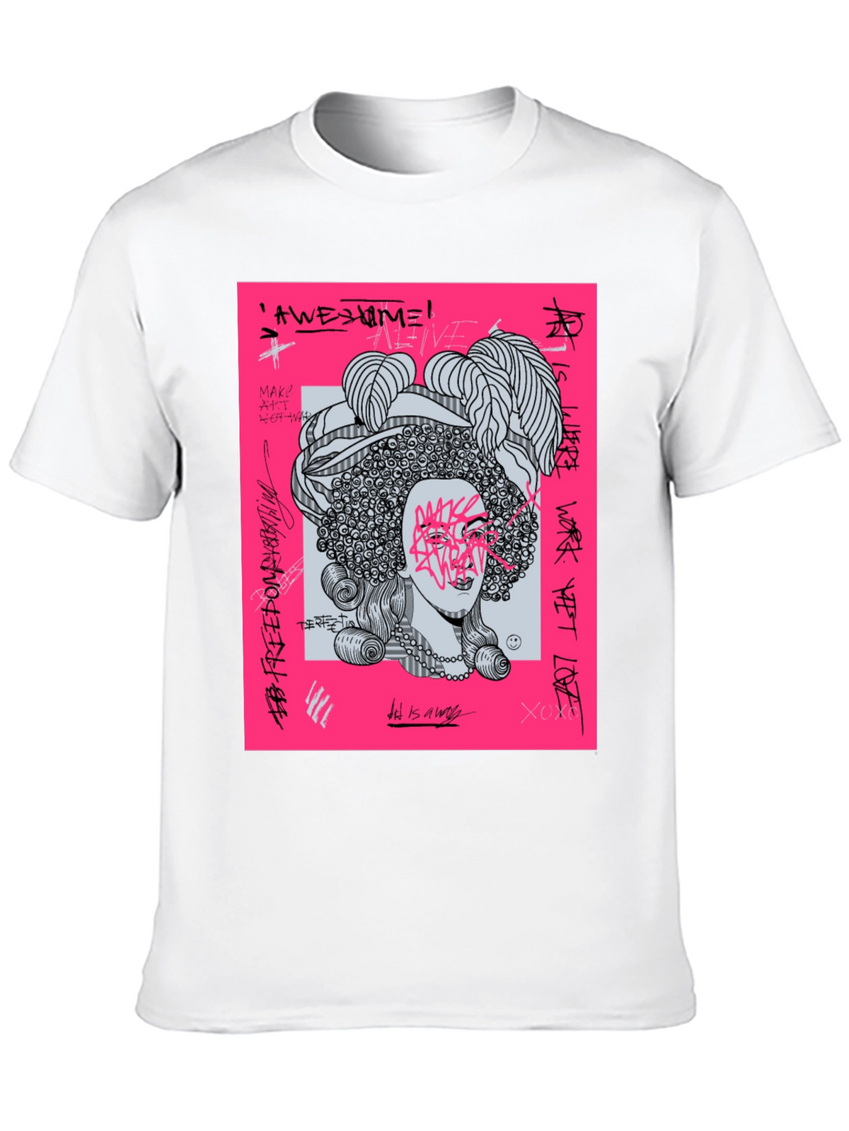 Edgy Graphic Print Tee - Unisex Black T-Shirt