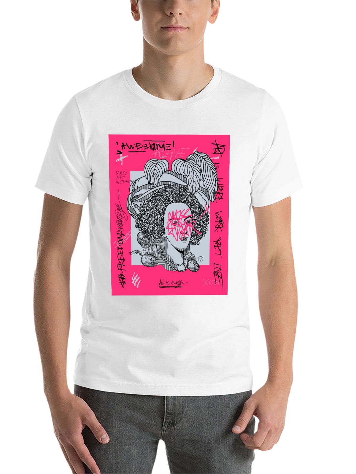 Edgy Graphic Print Tee - Unisex Black T-Shirt