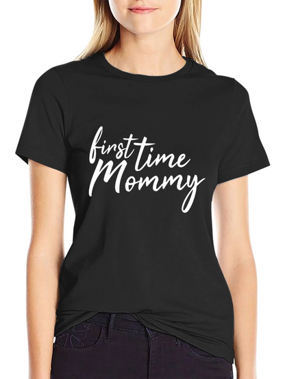 First Time Mommy Black T-Shirt