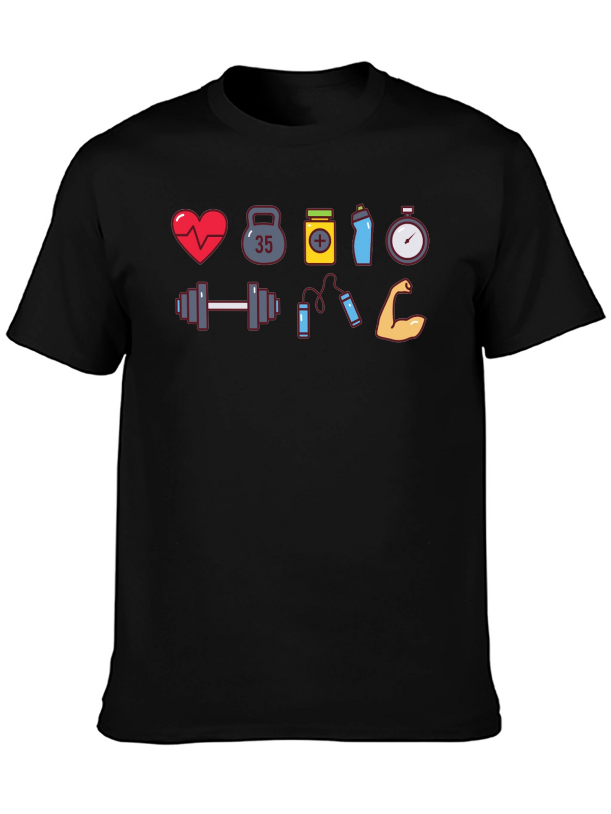 Fitness Icon Black T-Shirt Gym Lover Tee