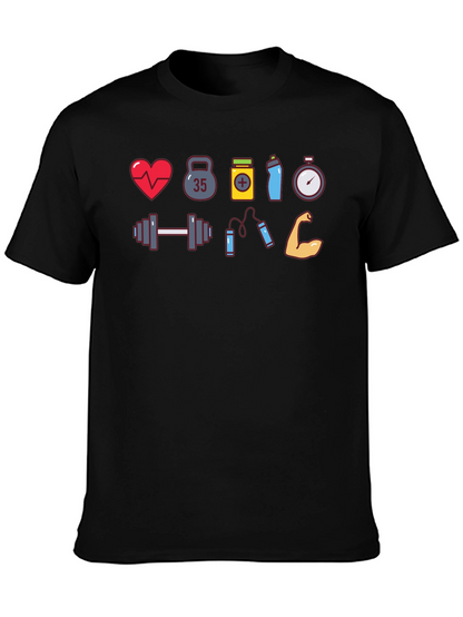 Fitness Icon Black T-Shirt Gym Lover Tee