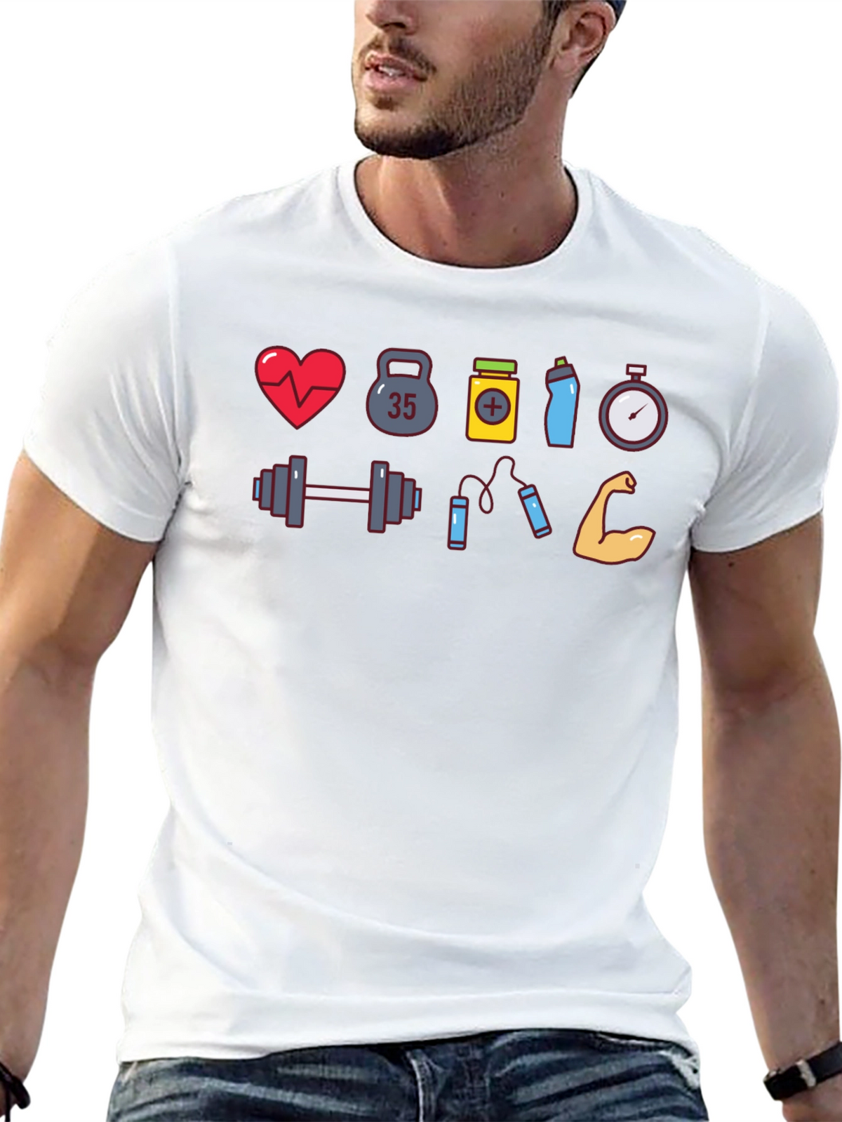 Fitness Icon Black T-Shirt Gym Lover Tee