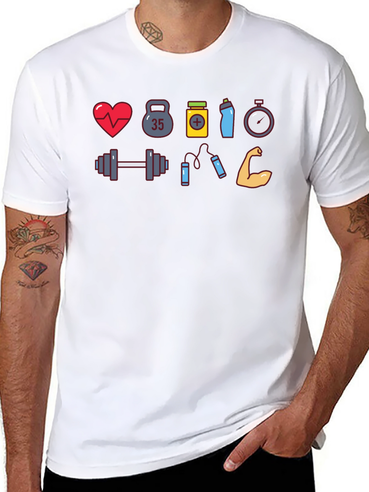 Fitness Icon Black T-Shirt Gym Lover Tee
