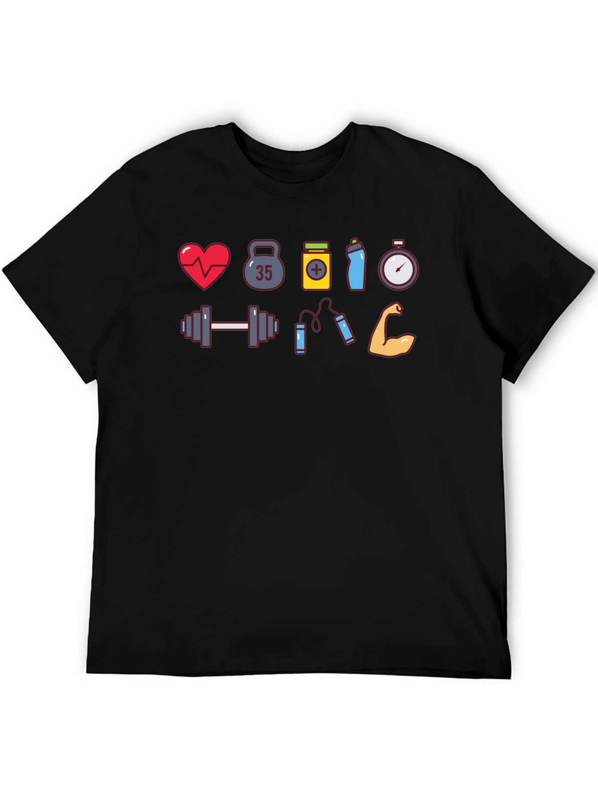 Fitness Icon Black T-Shirt Gym Lover Tee