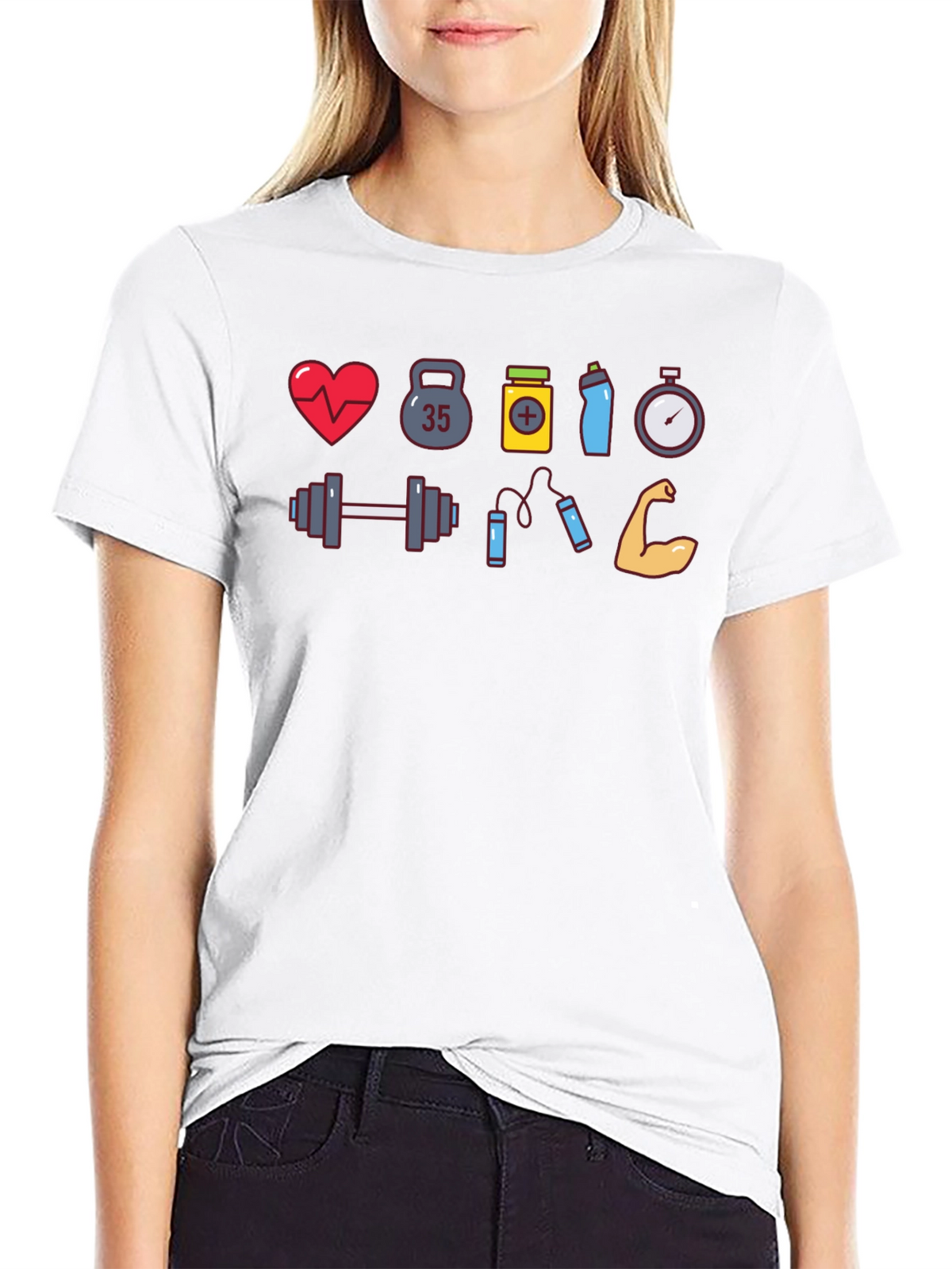 Fitness Icon Black T-Shirt Gym Lover Tee