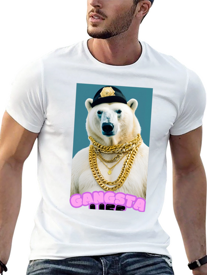 Gangsta Polar Bear Graphic T-Shirt