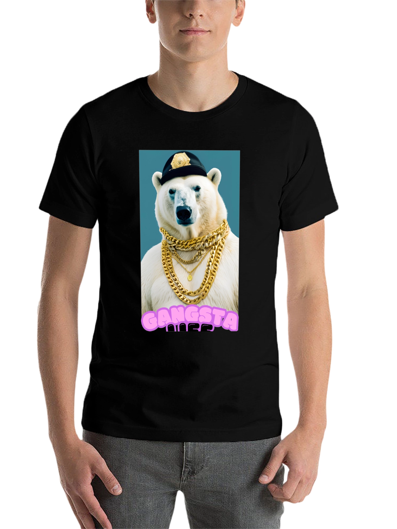Gangsta Polar Bear Graphic T-Shirt