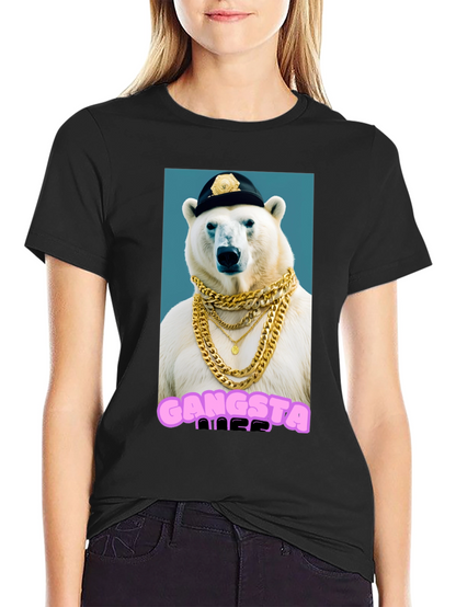 Gangsta Polar Bear Graphic T-Shirt