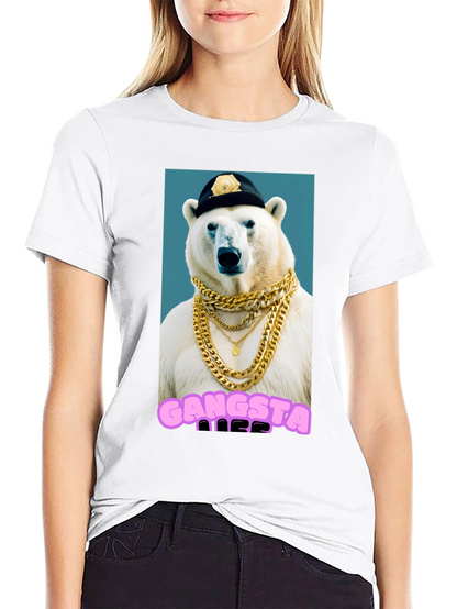 Gangsta Polar Bear Graphic T-Shirt