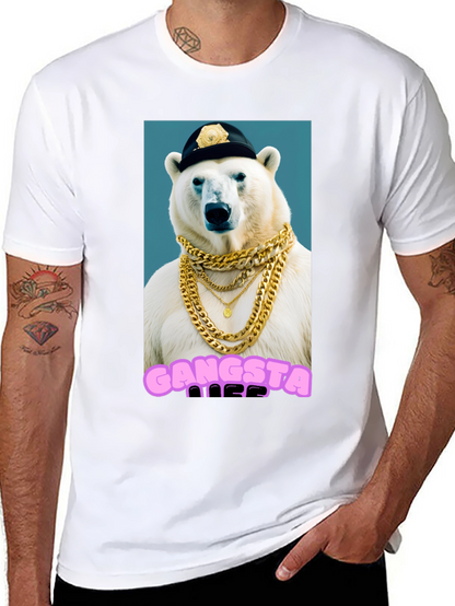 Gangsta Polar Bear Graphic T-Shirt