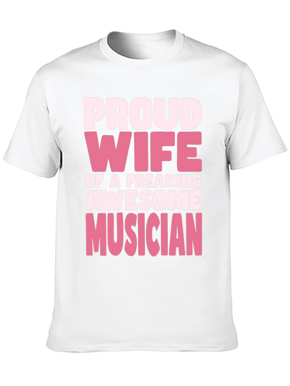 Proud Wife Musician Black T-Shirt