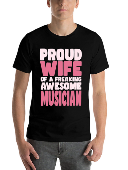 Proud Wife Musician Black T-Shirt