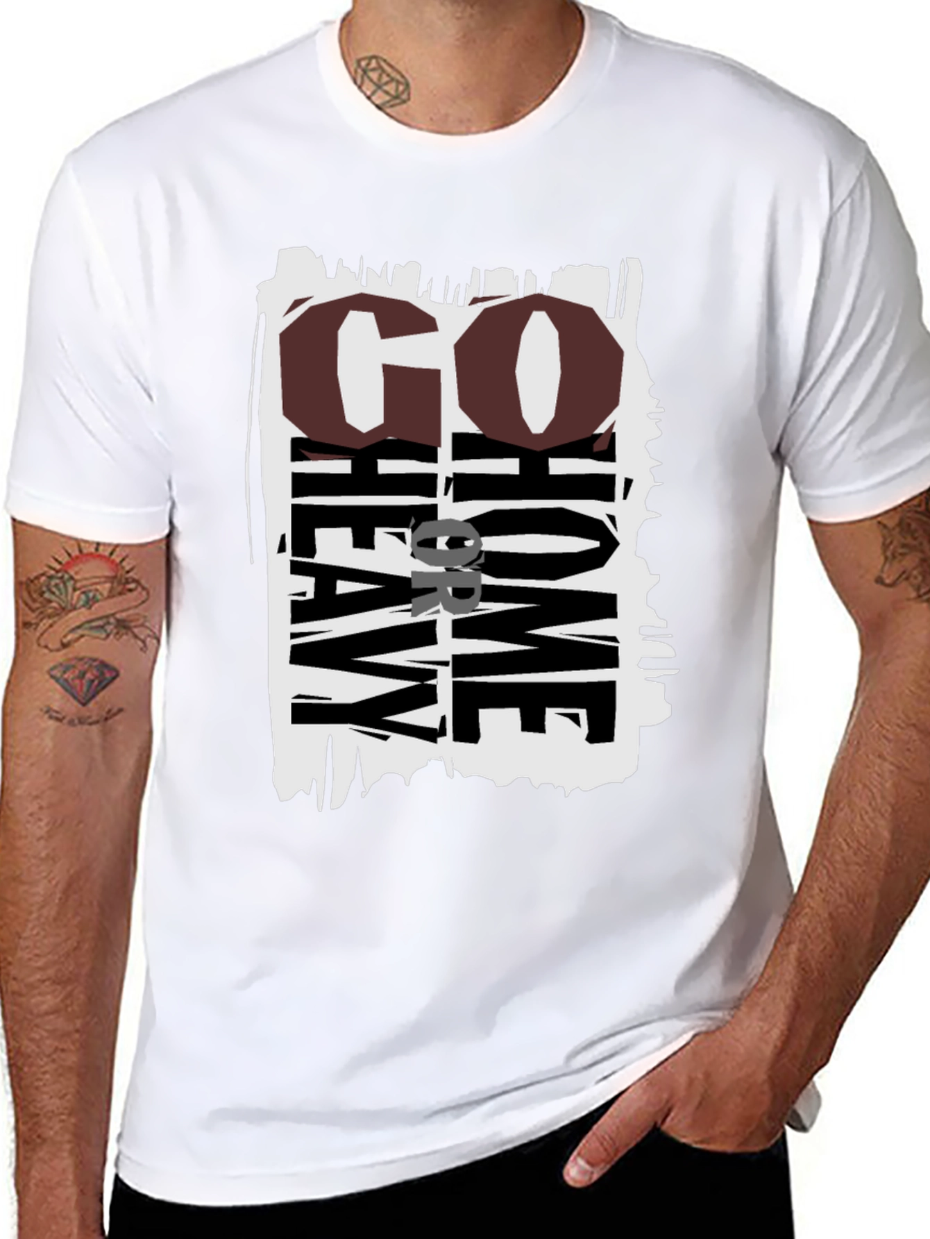 Go Heavy Or Go Home Black Graphic Tee