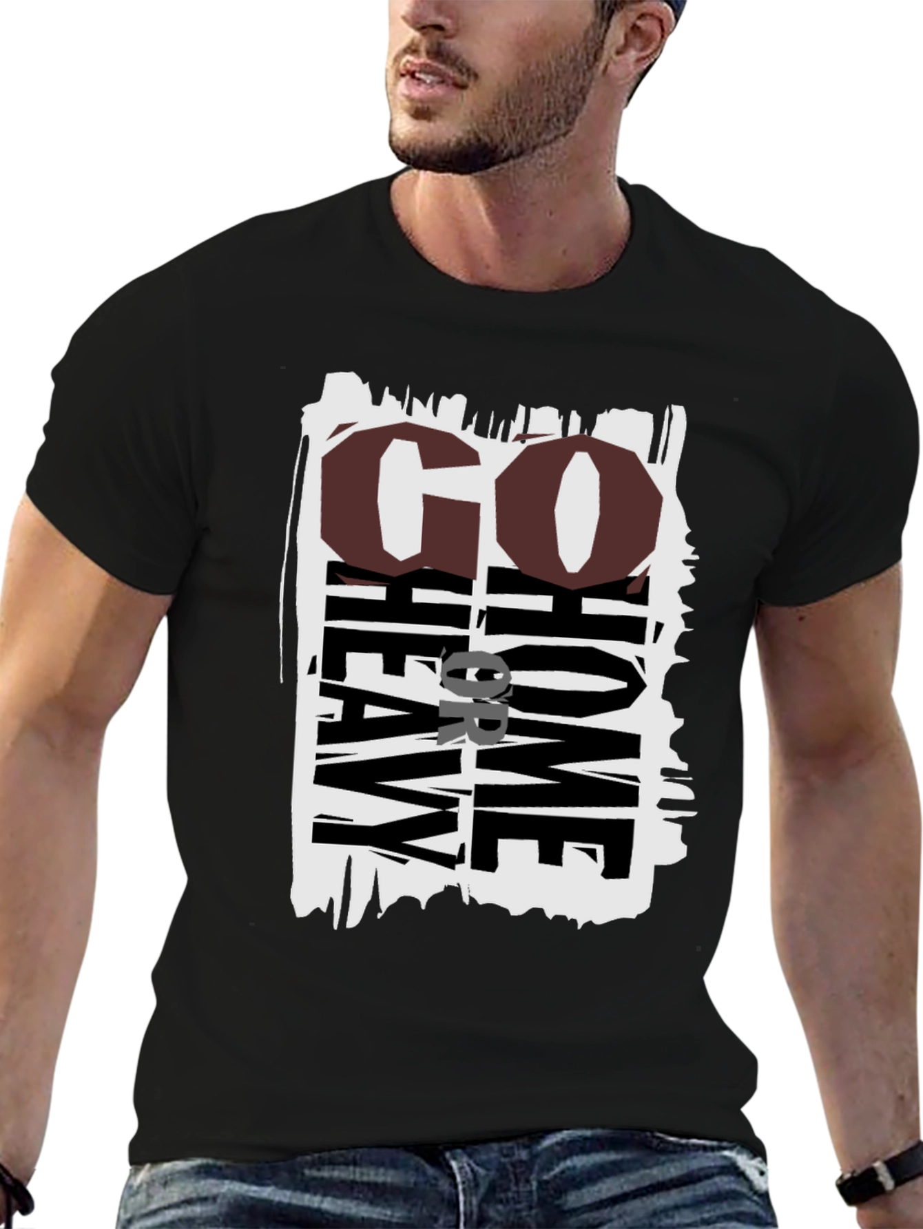 Go Heavy Or Go Home Black Graphic Tee