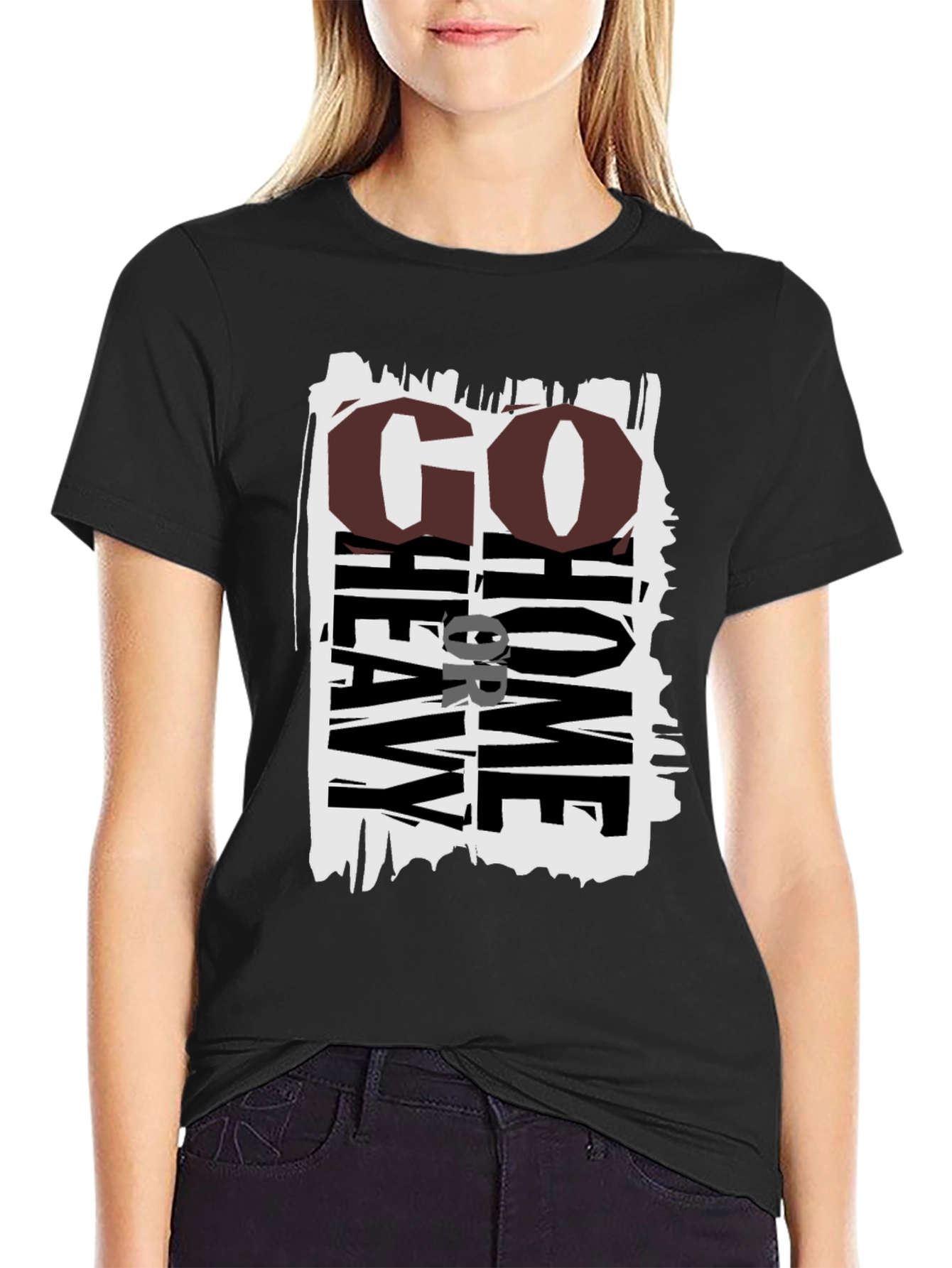 Go Heavy Or Go Home Black Graphic Tee