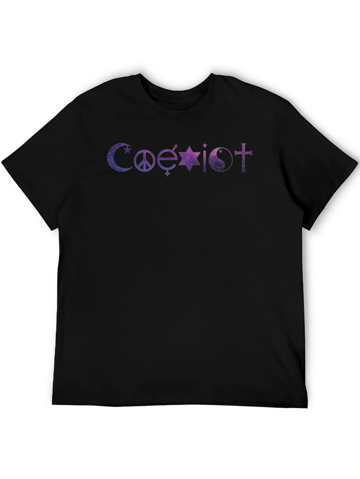 Coexist Galaxy Graphic Black T-Shirt