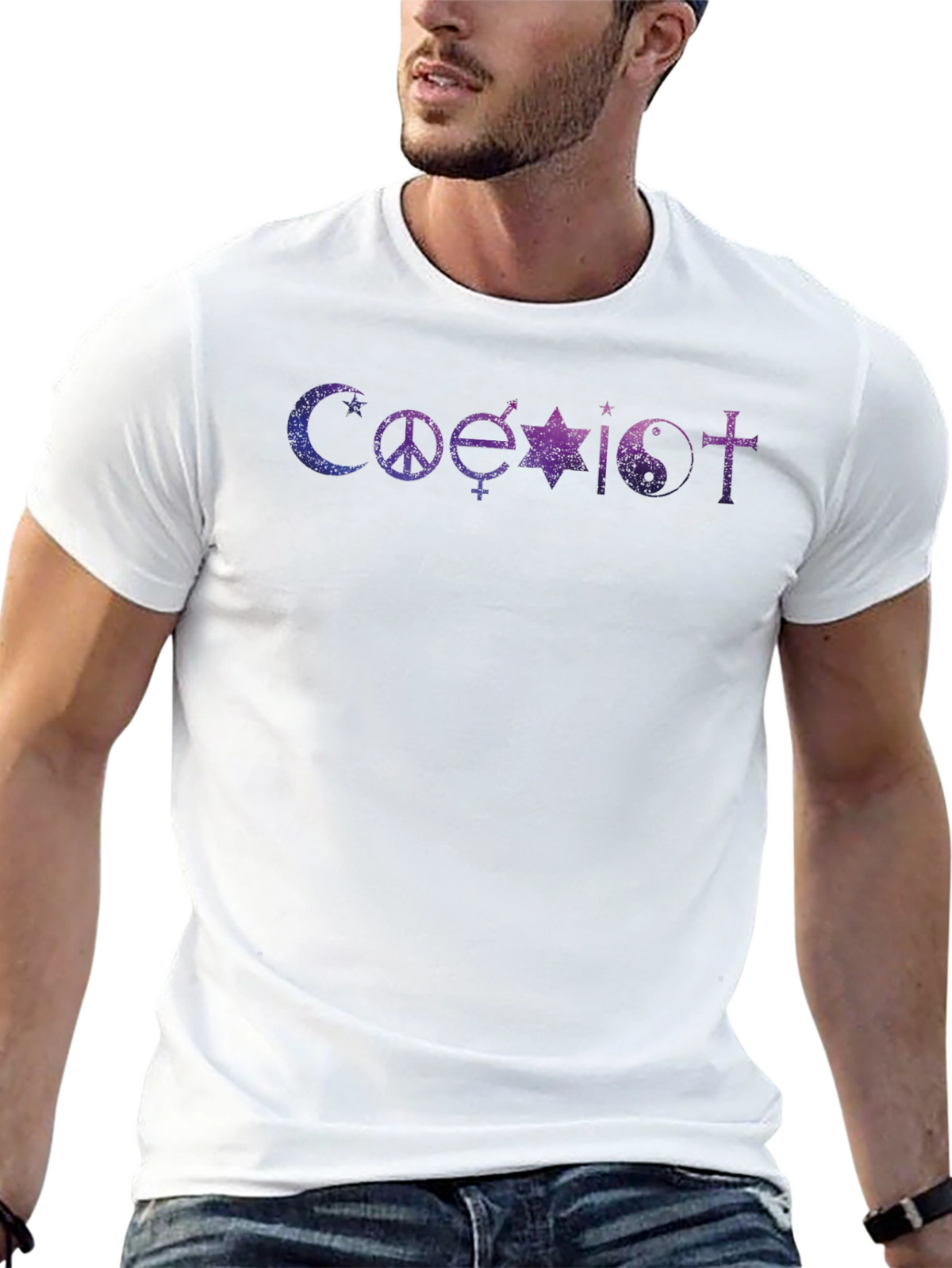 Coexist Galaxy Graphic Black T-Shirt