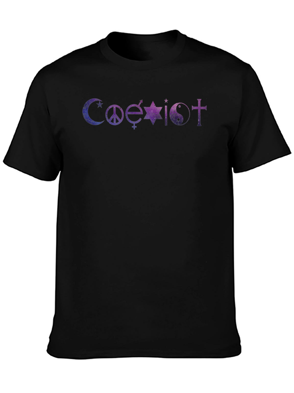 Coexist Galaxy Graphic Black T-Shirt
